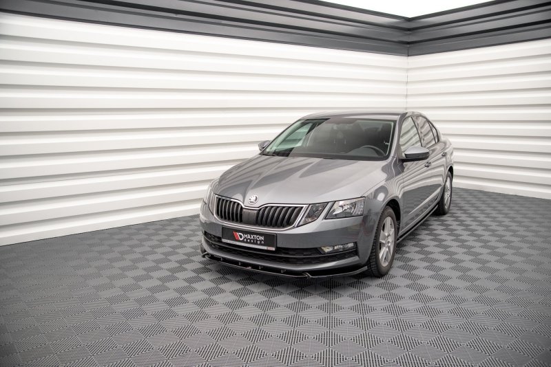 Maxton Front Ansatz V.1 für Skoda Octavia Mk3 Facelift schwarz Hochglanz SK-OC-3F-FD1-G