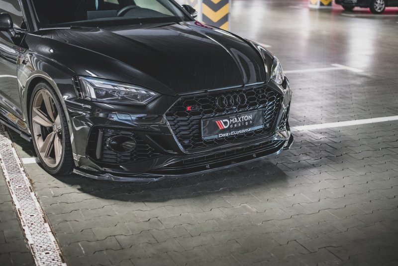 Maxton Front Ansatz V.3 für Audi RS5 F5 Facelift schwarz Hochglanz AU-RS5-2F-FD3-G