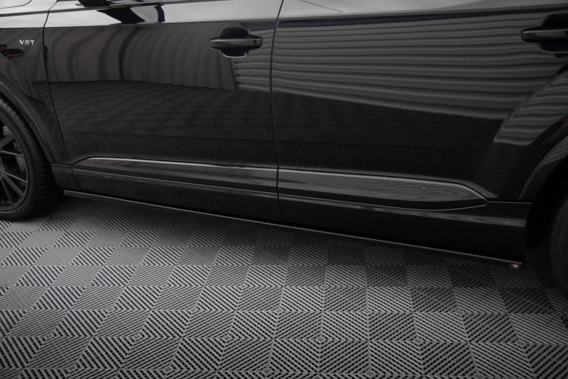 Maxton Seitenschweller Ansatz V.2 Audi SQ7 / Q7 S-Line Mk2 schwarz Hochglanz AU-SQ7-2-SD2-G