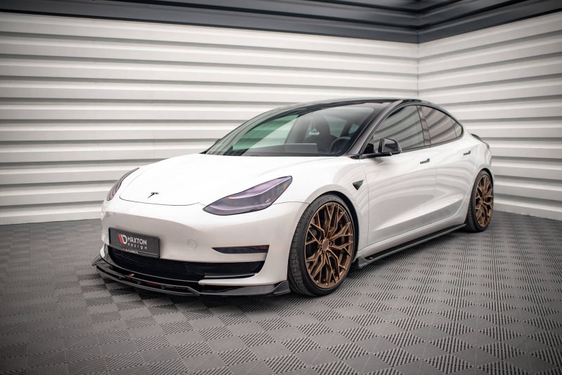 Maxton Seitenschweller Ansatz für V.2 für Tesla Model 3 schwarz Hochglanz TE-MODEL3-1-SD2-G
