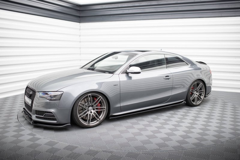 Maxton Seitenschweller Ansatz V.2 Audi S5 / A5 S-Line Coupe 8T schwarz Hochglanz AU-S5-1F-SD1-G