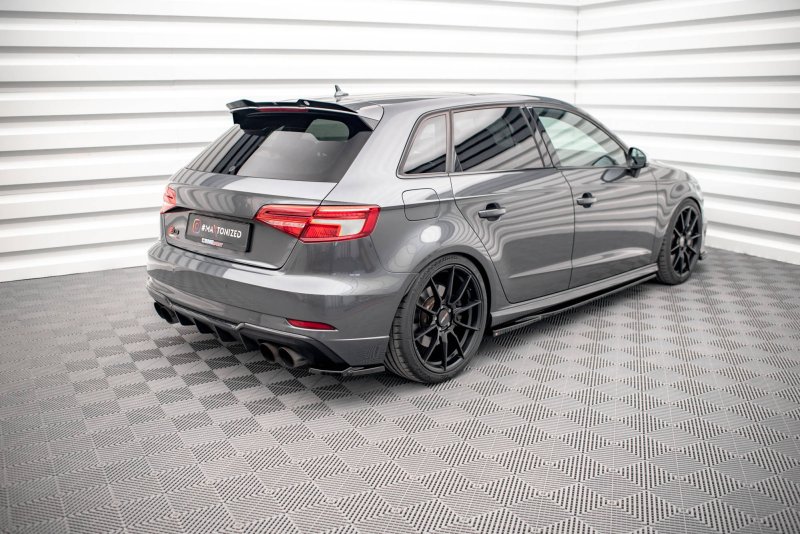 Maxton Heck Ansatz Flaps Diffusor für Audi S3 Sportback 8V Facelift schwarz Hochglanz AU-S3-3F-SB-RSD1-G