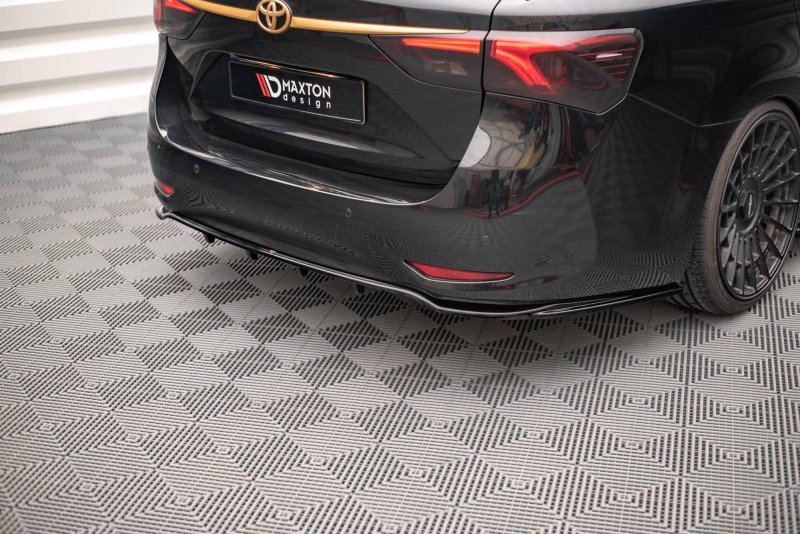 Maxton Mittlerer Diffusor Heck Ansatz DTM Look für Toyota Avensis Mk3 Facelift schwarz matt TO-AV-3F2-RD1T+RD2-T