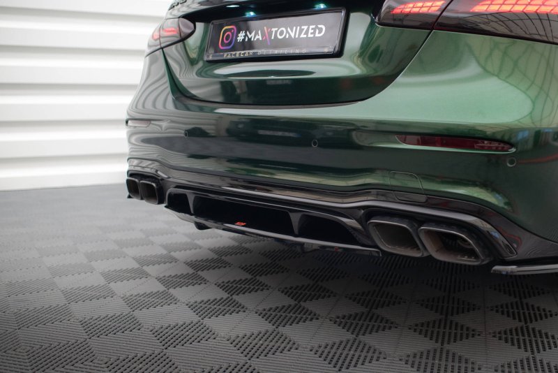 Maxton Mittlerer Cup Diffusor Heck Ansatz Mercedes-AMG E63 W213 Facelift schwarz Hochglanz ME-E-213F-63-RD1G+RD2-G