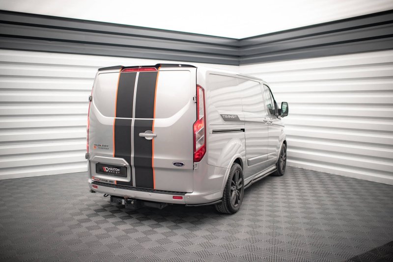 Maxton Spoiler CAP für Ford Transit Custom ST-Line Mk1 Facelift schwarz Hochglanz FO-TRC-1F-STLINE-CAP1-G