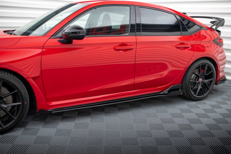 Maxton Street Pro Seitenschweller Ansatz für + Flaps Honda Civic Type-R Mk 11 schwarz Hochglanz HOCI11TYPERCNC-SD1BRB+SF1-G