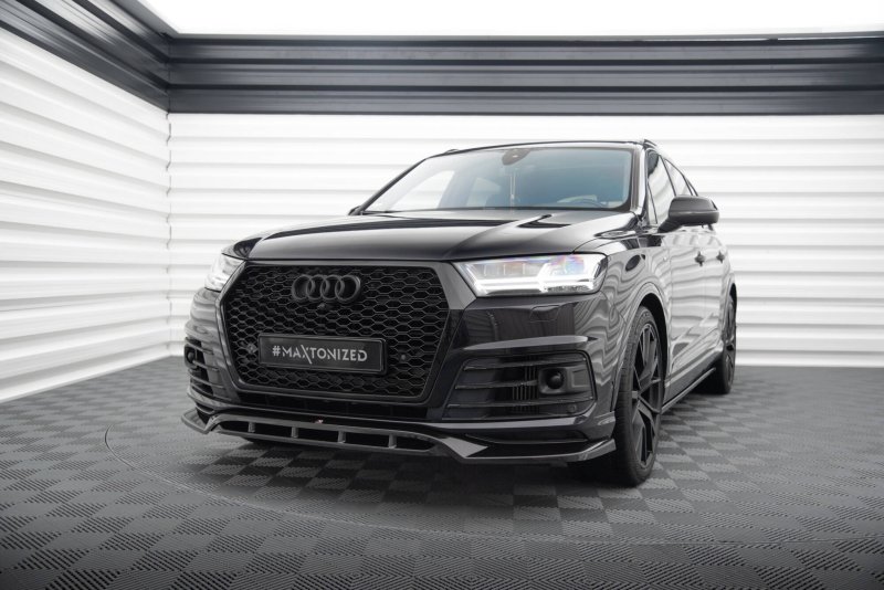 Maxton Front Ansatz V.2 Audi SQ7 / Q7 S-Line Mk2 schwarz Hochglanz AU-SQ7-2-FD2G+FD2R-G