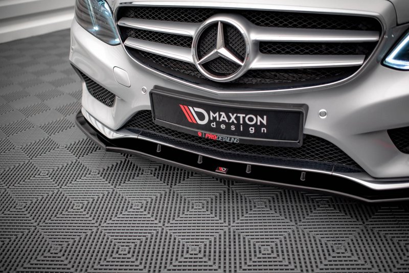 Maxton Front Ansatz V.1 für Mercedes-Benz E AMG-Line Limousine W212 Facelift schwarz Hochglanz ME-E-212F-AMGLINE-FD1-G