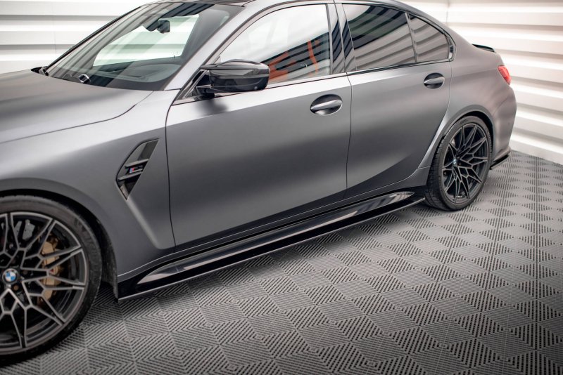 Maxton Seitenschweller Ansatz für V.1 für BMW M3 G80 schwarz Hochglanz BM-3-G80-M-SD1-G