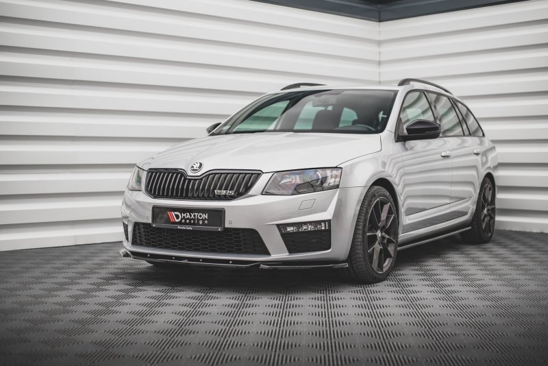 Maxton Front Ansatz V.4 für Skoda Octavia RS Mk3 schwarz Hochglanz SK-OC-3-RS-FD4-G