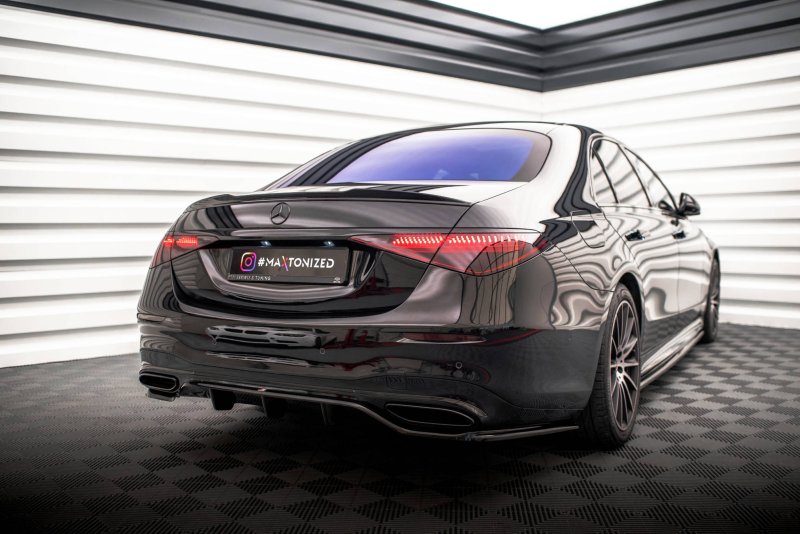 Maxton Spoiler CAP für 3D Mercedes-Benz S AMG-Line W223 schwarz Hochglanz ME-S-223-AMGLINE-CAP1-G