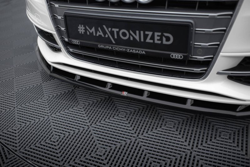 Maxton Front Ansatz V.1 Audi S3 / A3 S-Line Sportback / Hatchback 8V schwarz Hochglanz AU-S3-8V-SB-FD1-G