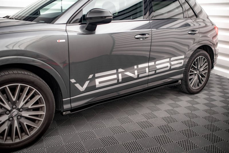 Maxton Seitenschweller Ansatz für Audi Q3 S-Line F3 schwarz Hochglanz AU-Q3-2-SLINE-SD1-G