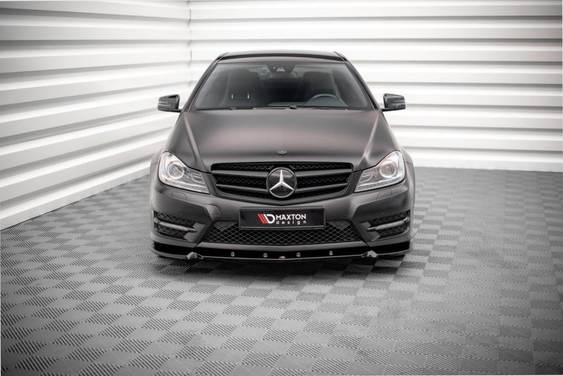 Maxton Front Ansatz V.1 für Mercedes-Benz C Coupe AMG-Line C204 schwarz Hochglanz ME-C-204F-AMGLINE-C-FD1-G