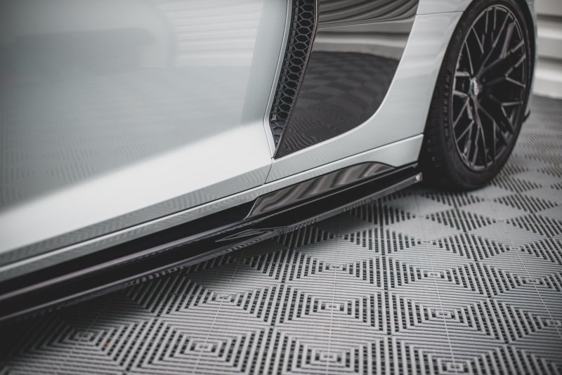Maxton Seitenschweller Ansatz für Audi R8 Mk2 Facelift schwarz Hochglanz AU-R8-2F-SD1-G