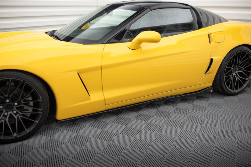 Maxton Seitenschweller Ansatz Chevrolet Corvette C6 schwarz Hochglanz CH-CO-C6-SD1-G