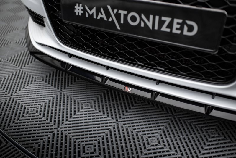Maxton Front Ansatz V.1 Audi A3 Limousine 8V schwarz Hochglanz AU-A3-3-S-FD1-G