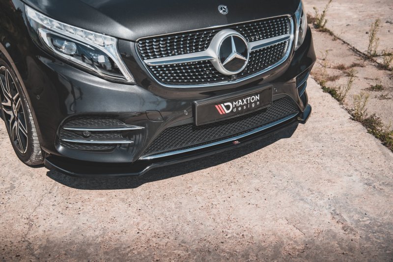 Maxton Front Ansatz V.4 für Mercedes-Benz V-Klasse AMG-Line W447 Facelift schwarz Hochglanz ME-V-447F-AMGLINE-FD4-G