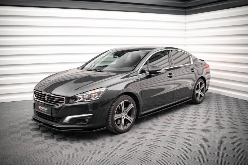 Maxton Seitenschweller Ansatz für Peugeot 508 GT Mk1 Facelift schwarz Hochglanz PE-508-1F-GT-SD1-G