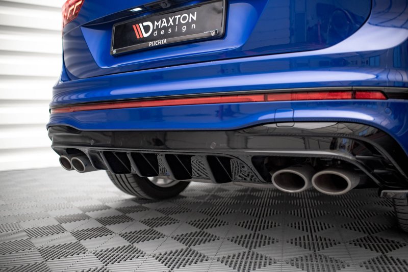 Maxton Diffusor Heck Ansatz für Volkswagen Tiguan R Mk2 Facelift schwarz Hochglanz VW-TI-2F-R-RS1-G