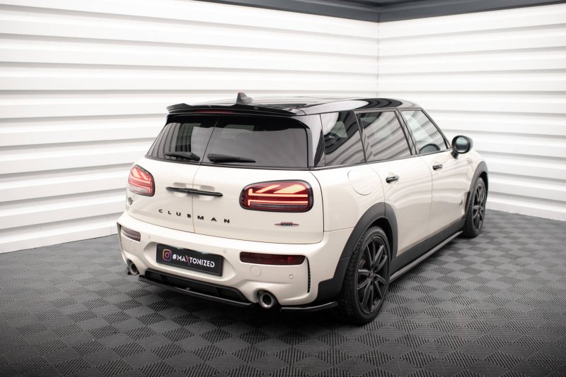 Maxton Heck Ansatz Flaps Diffusor für Mini Cooper Clubman John Cooper Works F54 Facelift schwarz Hochglanz MC-CM-2F-JCW-RSD1-G