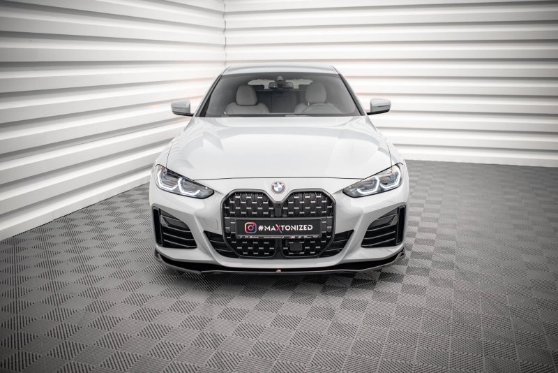 Maxton Front Ansatz V.1 für BMW 4er / i4 Gran Coupe M-Paket G26 schwarz Hochglanz BM-4-G26-MPACK-GC-FD1-G