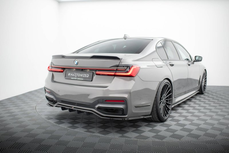 Maxton Mittlerer Cup Diffusor Heck Ansatz V.2 BMW 7 M-Paket G11 / G12 Facelift schwarz Hochglanz BM-7-11F-MPACK-RD3G+RD4-G
