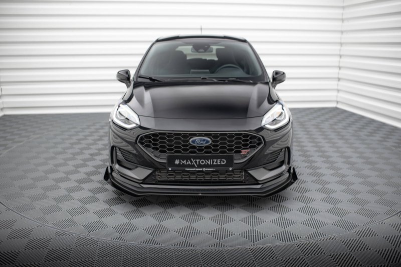 Maxton Street Pro Front Ansatz + Flaps Ford Fiesta ST Mk8 Facelift schwarz Hochglanz FOFI8FSTCNC-FD1B+FSF1-G