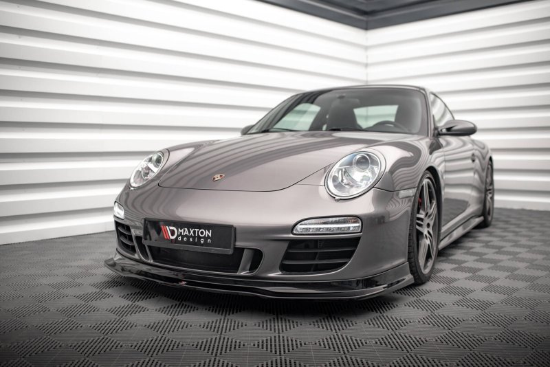 Maxton Front Ansatz V.1 für Porsche 911 Carrera GTS 997 Facelift schwarz Hochglanz PO-911-997F-CA-GTS-FD1G+FD1R-G