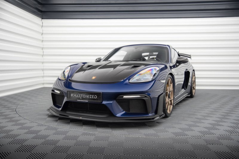Maxton Front Ansatz Porsche 718 Cayman GT4 RS 982c schwarz Hochglanz PO-CA-718-GT4-RS-FD1-G