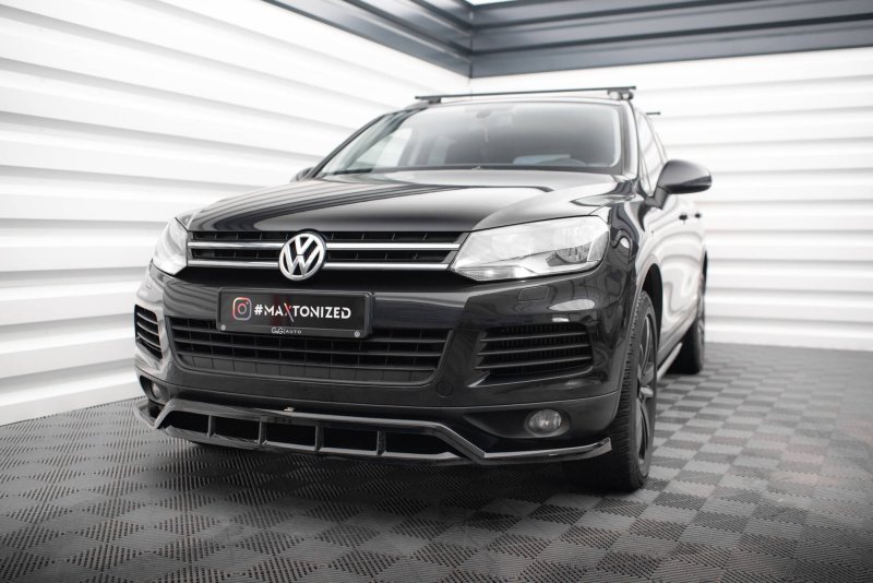 Maxton Front Ansatz VW Touareg Mk2 schwarz Hochglanz VW-TO-2-FD1G+FD1R-G