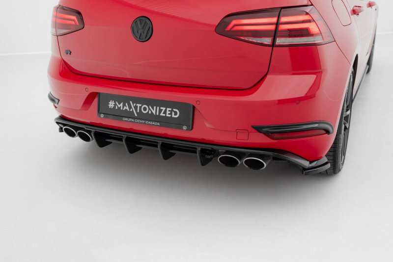 Maxton Diffusor Heck Ansatz VW Golf R Hatchback R Mk7 Facelift schwarz Hochglanz VW-GO-7F-R-RS1-G