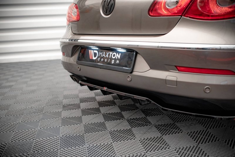 Maxton Mittlerer Diffusor Heck Ansatz DTM Look für Volkswagen Passat CC schwarz Hochglanz VW-PA-CC-RSD2G+RD1-G