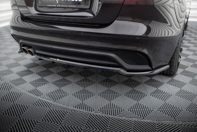 Maxton Mittlerer Cup Diffusor Heck Ansatz Jaguar XE X760 Facelift schwarz Hochglanz JA-XE-1F-RSD1G+RD1-G