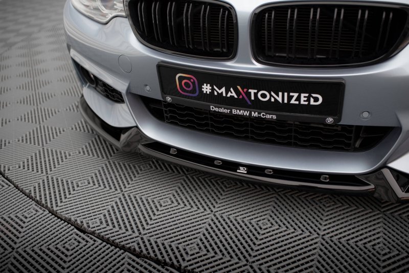 Maxton Front Ansatz V.4 BMW 4er Coupe / Gran Coupe / Cabrio M-Paket F32 / F36 / F33 schwarz Hochglanz BM-4-F32-MPACK-FD4-G
