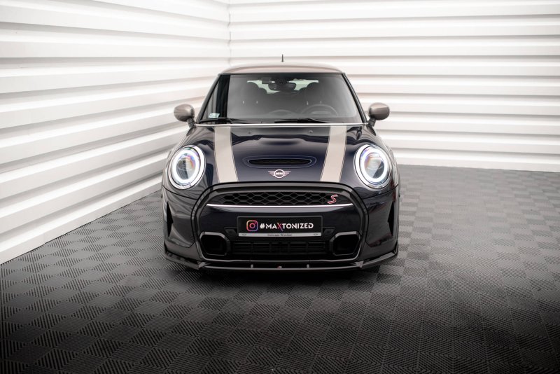 Maxton Front Ansatz V.2 für Mini Cooper S F56 Facelift schwarz Hochglanz MC-S-3F-56-JCW-FD2-G