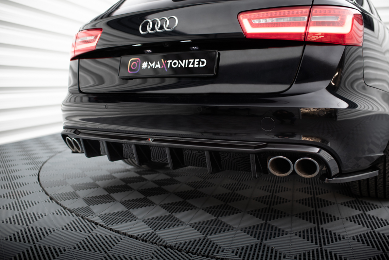 Maxton Diffusor Heck Ansatz Audi A6 Avant C7 (Version mit Doppelauspuff auf beiden Seiten) AU-A6-C7-AV-RS1GOO_OO