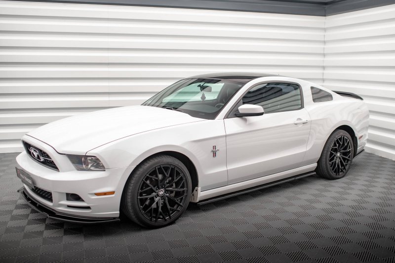 Maxton Seitenschweller Ansatz für Ford Mustang Mk5 Facelift schwarz Hochglanz FO-MU-5-SD1-G