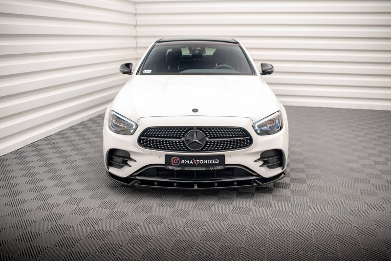 Maxton Front Ansatz V.2 für Mercedes-Benz E AMG-Line W213 Facelift schwarz Hochglanz ME-E-213F-AMGLINE-FD2-G