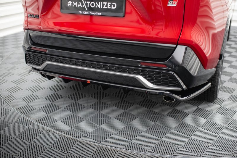 Maxton Mittlerer Cup Diffusor Heck Ansatz Toyota RAV4 GR Sport Mk5 schwarz Hochglanz TO-RAV4-5-GRSPORT-RD1G+RD2-G
