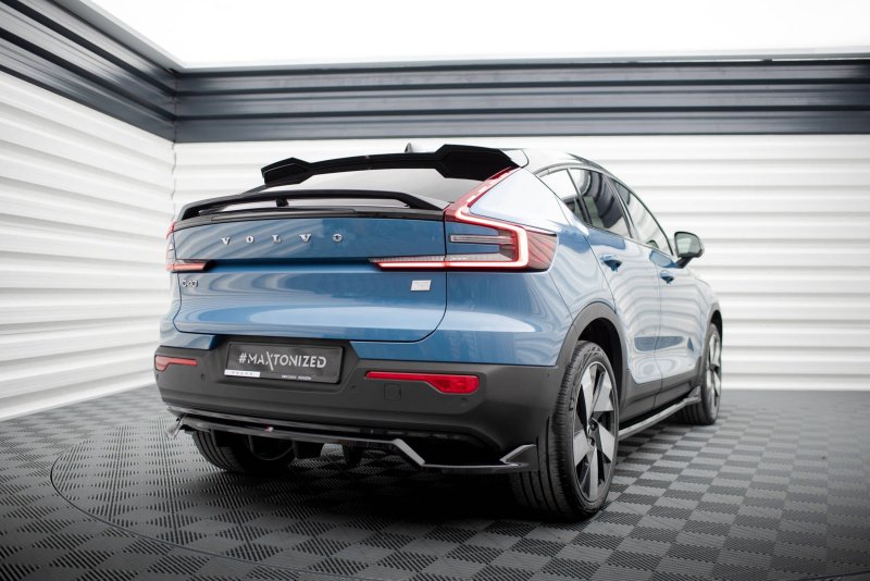 Maxton Spoiler CAP Abrisskante Volvo C40 Mk1 schwarz Hochglanz VO-C40-1-CAP1-G