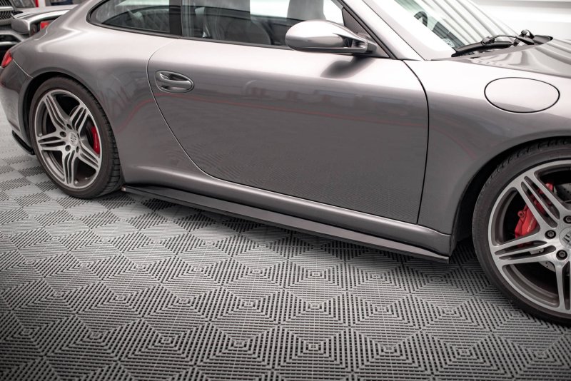 Maxton Seitenschweller Ansatz für Porsche 911 Carrera / Carrera GTS 997 Facelift schwarz Hochglanz PO-911-997F-CA-S-SD1-G