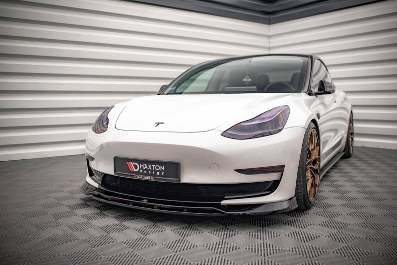 Maxton Front Ansatz V.3 für Tesla Model 3 schwarz Hochglanz TE-MODEL3-1-FD3G+FD3R-G