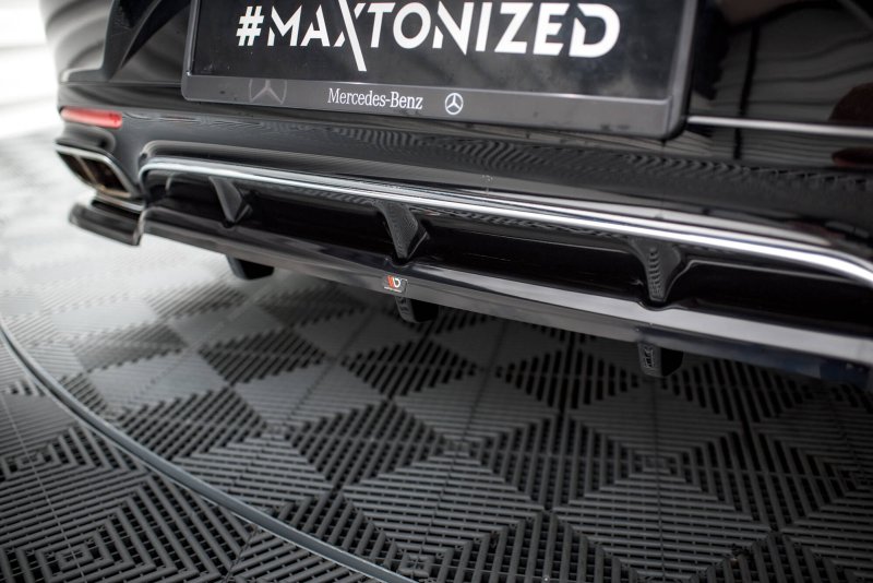 Maxton Mittlerer Cup Diffusor Heck Ansatz Mercedes-Benz S Coupe AMG-Line C217 Facelift schwarz Hochglanz ME-S-C217-AMGLINE-C-RD1G+RD2-G