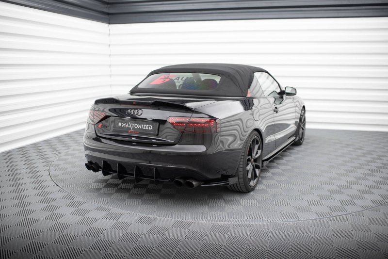 Maxton Hintere Seiten Flaps Audi S5 / A5 S-Line Coupe / Cabriolet 8T schwarz Hochglanz AUS51CNC-RSF1-G