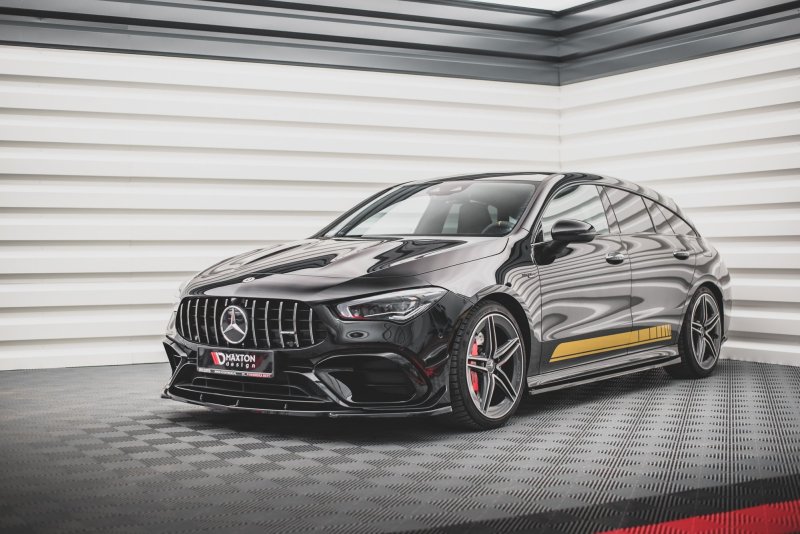 Maxton Front Ansatz V.1 für Mercedes-AMG CLA 45 Aero C118 schwarz Hochglanz ME-CLA-118-45AMG-FD1-G