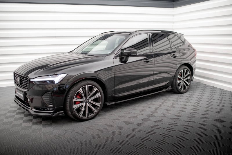 Maxton Seitenschweller Ansatz für Volvo XC60 R-Design Mk2 Facelift schwarz Hochglanz VO-XC60-2F-RDESIGN-SD1-G