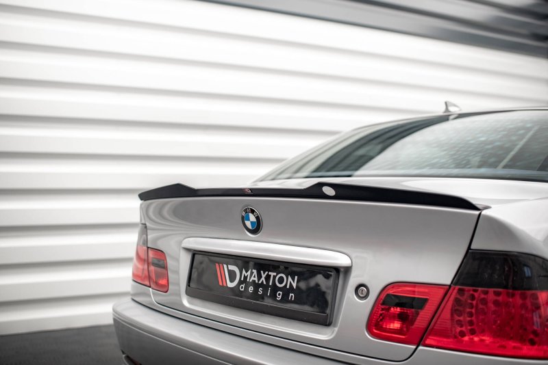 Maxton Spoiler CAP Abrisskante V.2 BMW 3er Coupe E46 schwarz Hochglanz BM-3-46-C-CAP2-G