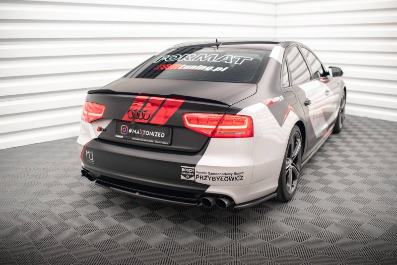 Maxton Mittlerer Diffusor Heck Ansatz für Audi S8 D4 schwarz Hochglanz AU-A8-D4-SLINE-RD1-G