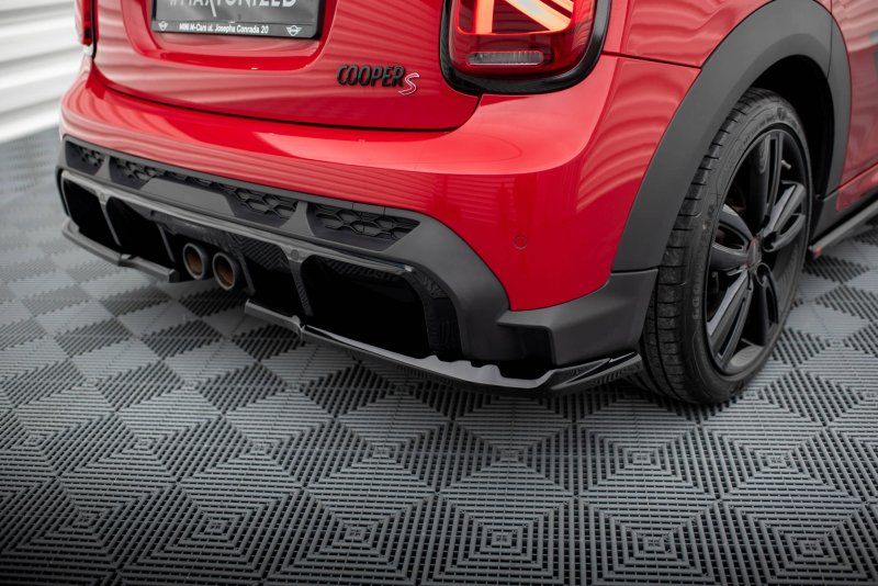 Maxton Heck Ansatz Flaps Diffusor für Mini Cooper S John Cooper Works F56 Facelift schwarz Hochglanz MC-3F-56-JCW-5D-RSD1-G